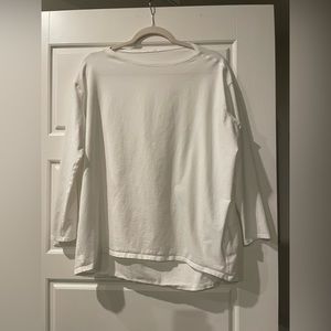 White Lululemon Back in Action Shirt
